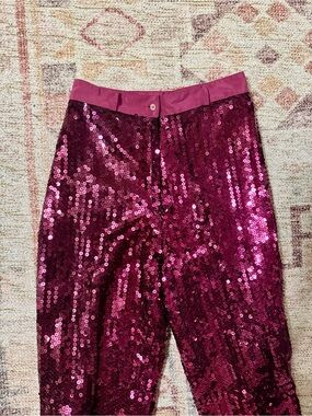 Y2K Pants Concert Festival Pink Sequin Glitter Vintage